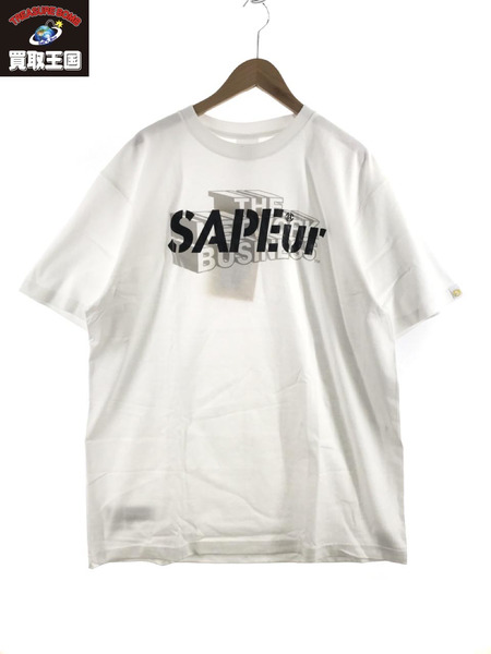 THE NETWORK BUSINESS×SNKRDUNK×SAPEur SS プリントTEE 白(XL)[値下]