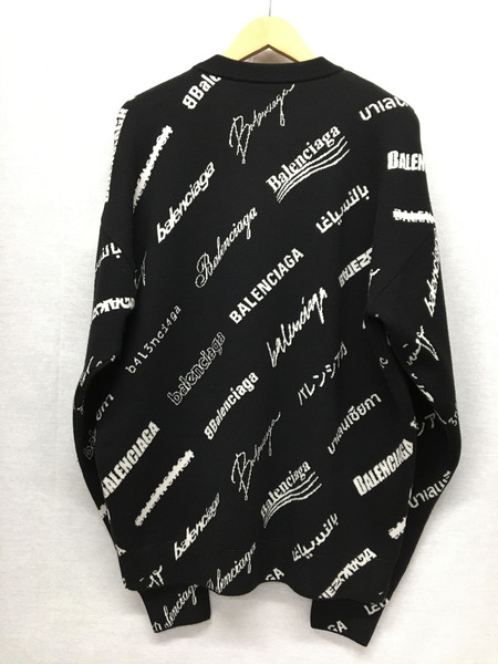 BALENCIAGA 724858 Logomania All Over Sweater XS 