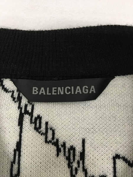 BALENCIAGA 724858 Logomania All Over Sweater XS 