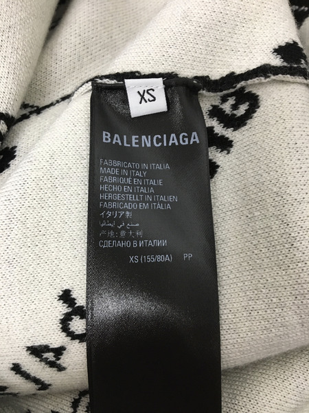 BALENCIAGA 724858 Logomania All Over Sweater XS 