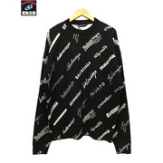 BALENCIAGA 724858 Logomania All Over Sweater XS 