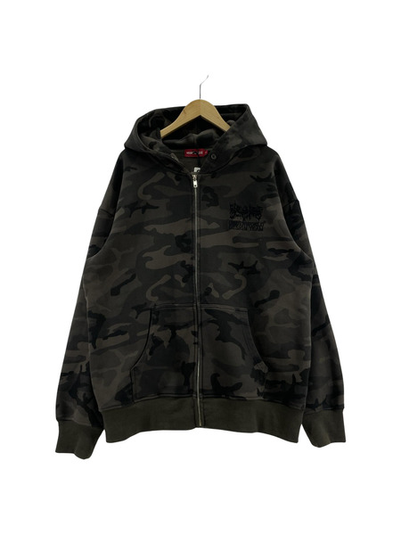 Reckless Scholars WOODLAND CAMO ZIP HOODIE (XL)