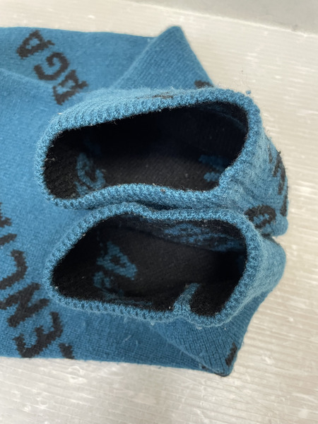 BALENCIAGA 21AW スラッシュロゴ 総柄ウールニット M