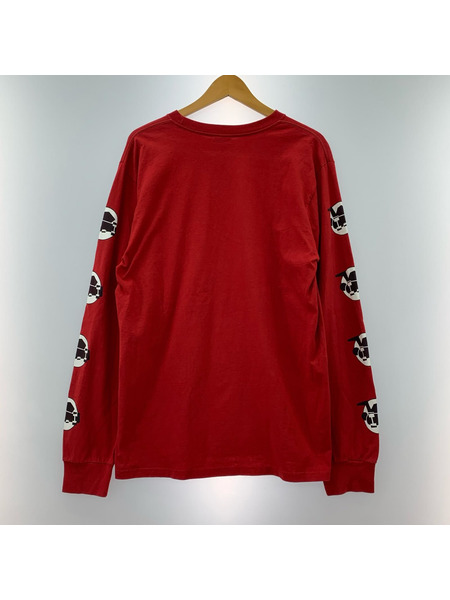 STUSSY 長袖Tシャツ・カットソー スリーブプリントL/STee M 赤