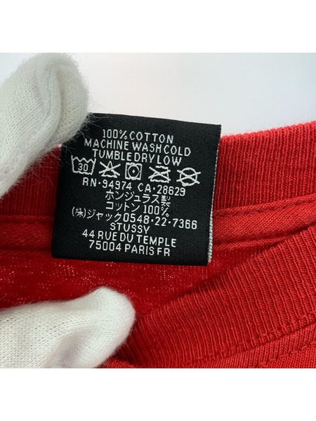 STUSSY 長袖Tシャツ・カットソー スリーブプリントL/STee M 赤