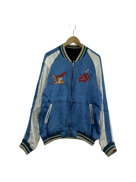 STUDIO D'ARTISAN 日本地図 リバーシブルスカジャン XL ブルー ブラック