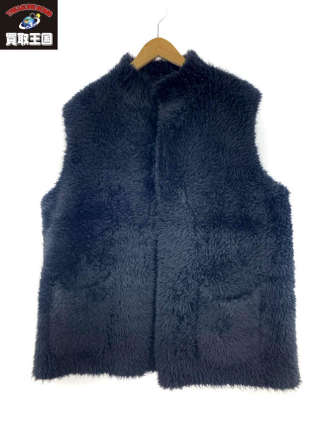 WALENODE Royal baby alpaca Hand spinning fur Vest 黒[値下]