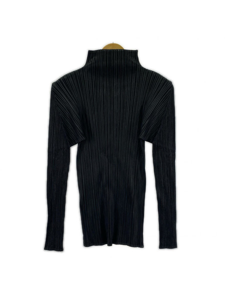 PLEATS PLEASE 長袖Tシャツ・カットソー 光沢プリント 黒 (3)