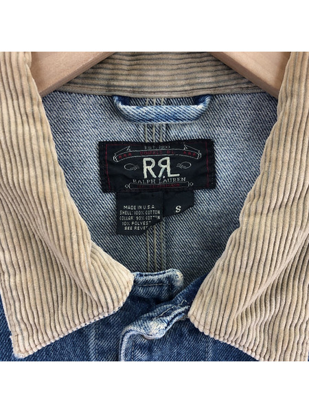 RRL 襟コーデュロイデニムジャケット (S)