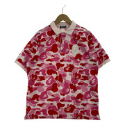 A BATHING APE 半袖シャツ APE ABC CAMO LARGE APE HEAD POLO PNK
