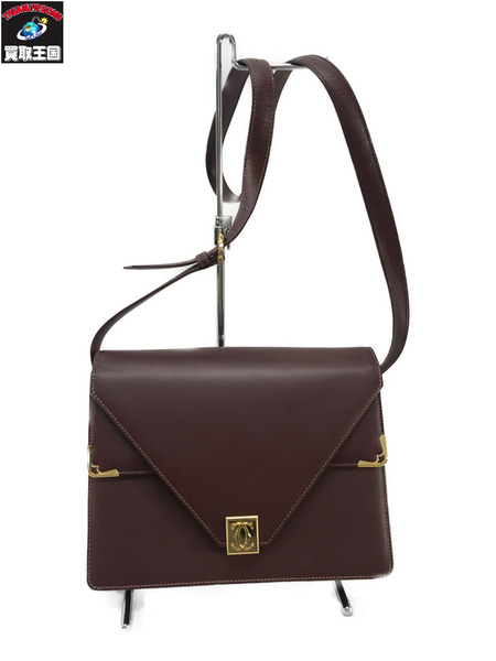 Carrtier ショルダーバッグ マストライン ダブルフラップ ボルドー