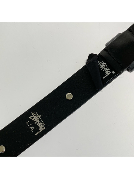 STUSSY ソノ他 SSロゴ スタッズ レザーベルト 黒