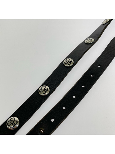 STUSSY ソノ他 SSロゴ スタッズ レザーベルト 黒