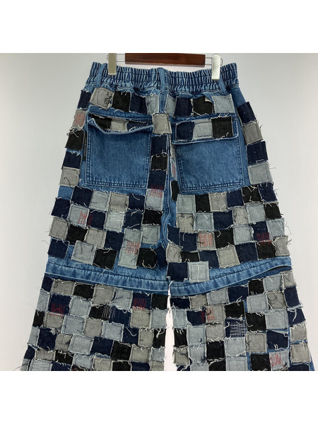 A GOOD BAD INFLUENCE FULL PATCHED 2WAY DENIM JEAN BLUE M