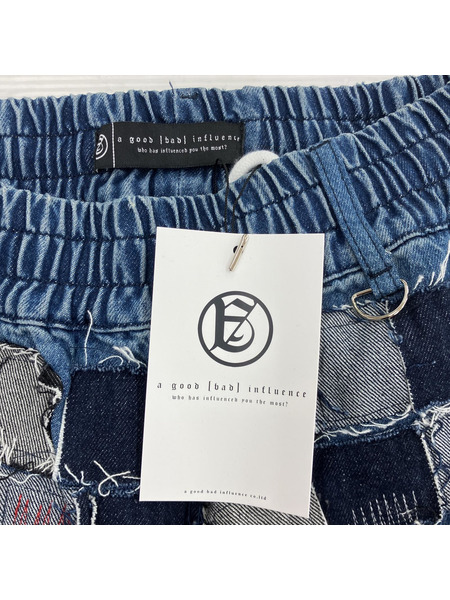 A GOOD BAD INFLUENCE FULL PATCHED 2WAY DENIM JEAN BLUE M