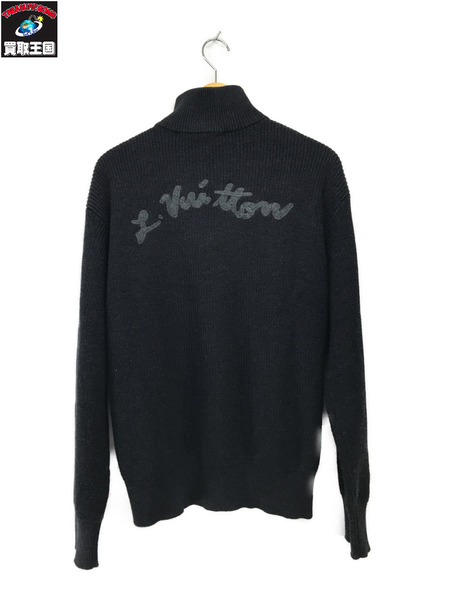 LV  シグネチャー ウール ハーフジップニット 黒 (M)