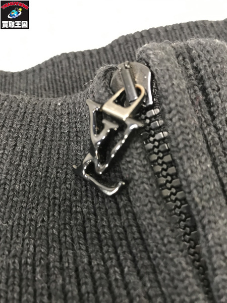 LV  シグネチャー ウール ハーフジップニット 黒 (M)
