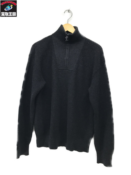 LV  シグネチャー ウール ハーフジップニット 黒 (M)