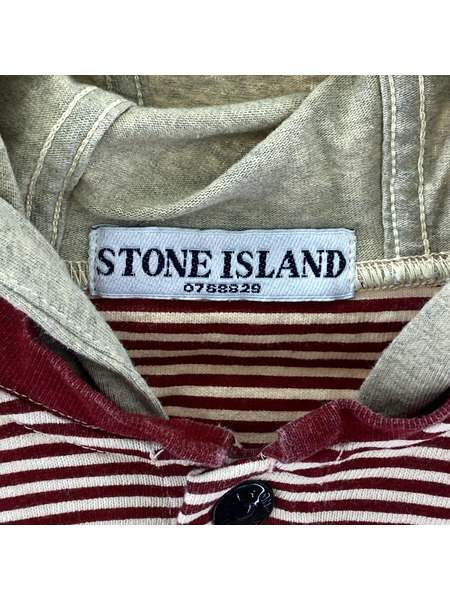 STONE ISLAND 長袖Tシャツ・カットソー ボーダー フード L