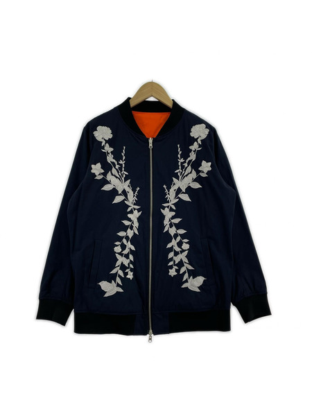 ブルゾン・ジャンパー No Id エンブロイダリーリバーシブル ネイビー/オレンジ