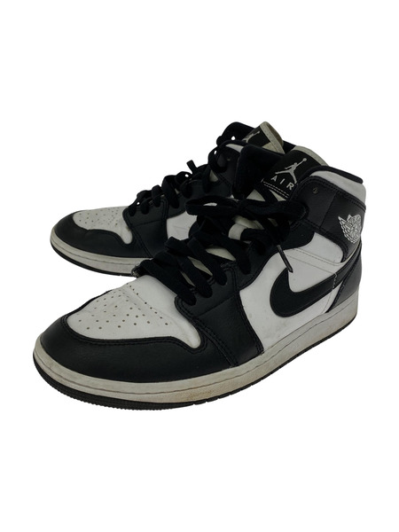 NIKE AIR JORDAN 1 MID BLACK WHITE size27 DV0991-101