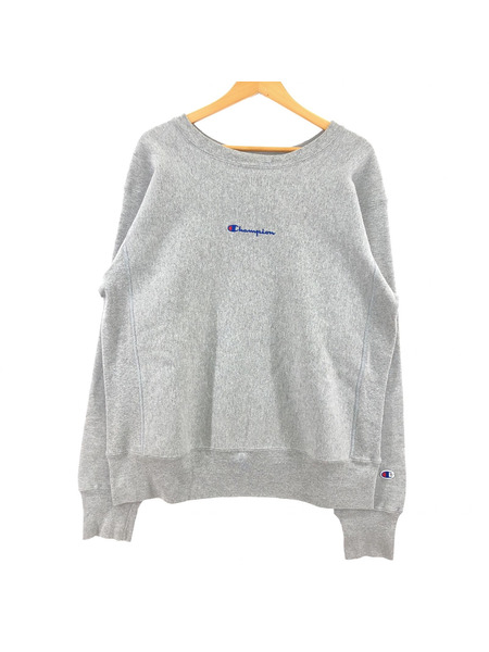 Champion/USA製/赤タグ復刻/RW/センターロゴスウェット/XL/グレー[値下]