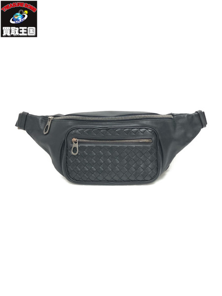Bottega Veneta レザーウエストバッグ 黒 222310 V4644