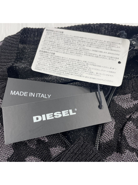 DIESEL レオパード柄 クロップド ジップアップニットカーディガン[値下]