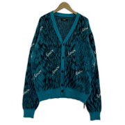 AMIRI MOHAIR CHEETAH CARDIGAN モヘヤ混カーディガン L ターコイズ