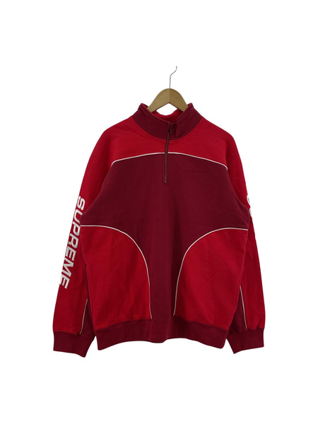 18AW/Supreme/Speedway Half Zip Sweatshirt/M/RED