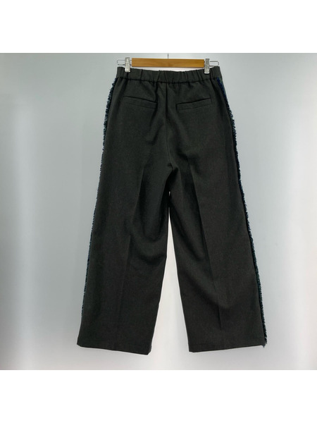 MUVEIL WORK パンツ サイドフリンジスラックス グレー系