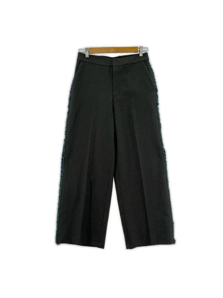MUVEIL WORK パンツ サイドフリンジスラックス グレー系