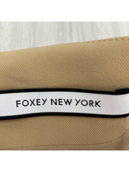 FOXEY NEW YORK ヒザ丈スカート フレアスカート (38) ベージュ