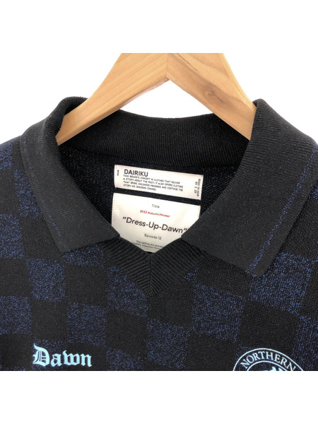 DAIRIKU/23AW/Lame Soccer Uniform Knit/S/ブラック