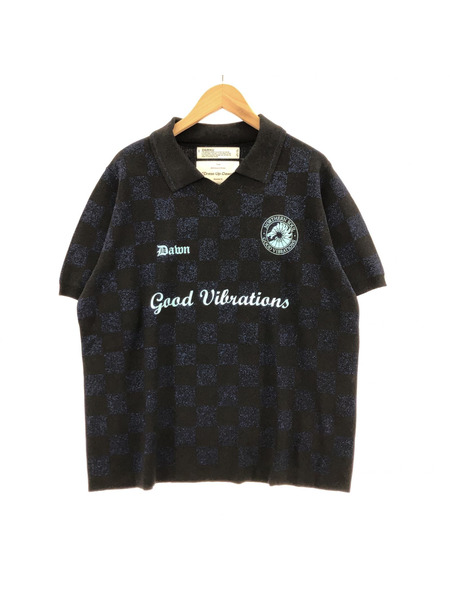 DAIRIKU/23AW/Lame Soccer Uniform Knit/S/ブラック