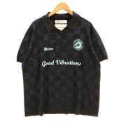 DAIRIKU/23AW/Lame Soccer Uniform Knit/S/ブラック
