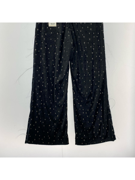 blank Grittring Cross Wide PT ベロアパンツ 1 ブラック