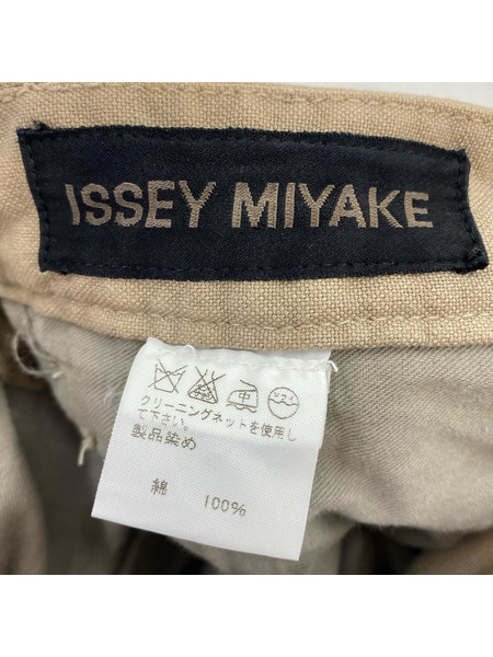 ISSEY MIYAKE パンツ サイドアジャスターコットンパンツ ベージュ 4