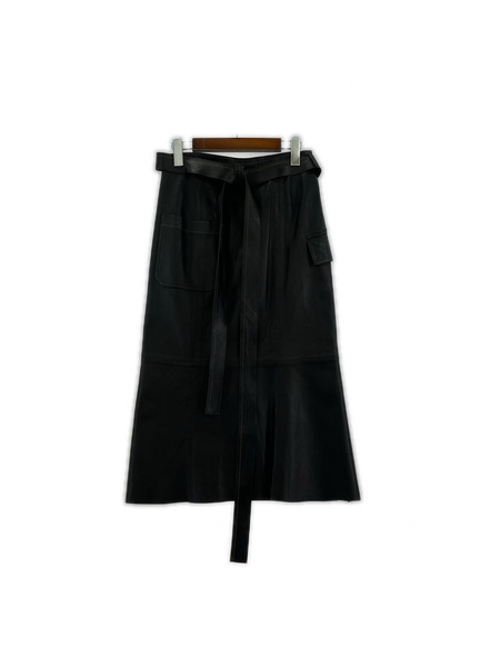 HELMUT LANG レザーラップスカート