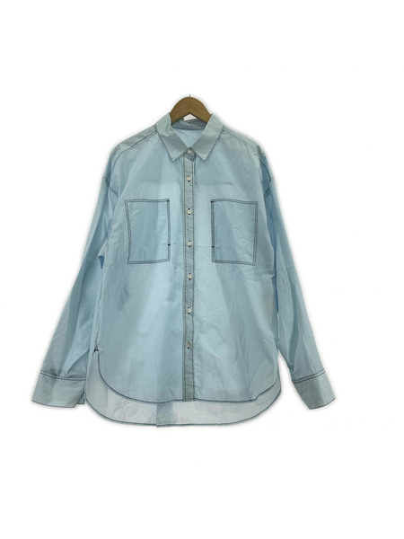 長袖シャツ CITYSHOP WASHER TAFFETA シャツ 水色
