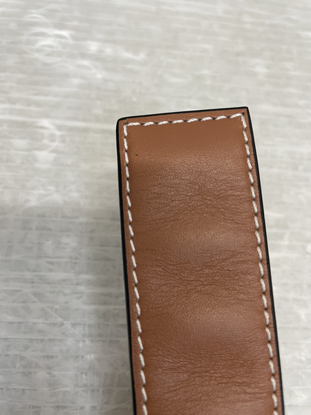 LOEWE アナグラム レザースラップブレスレット 茶