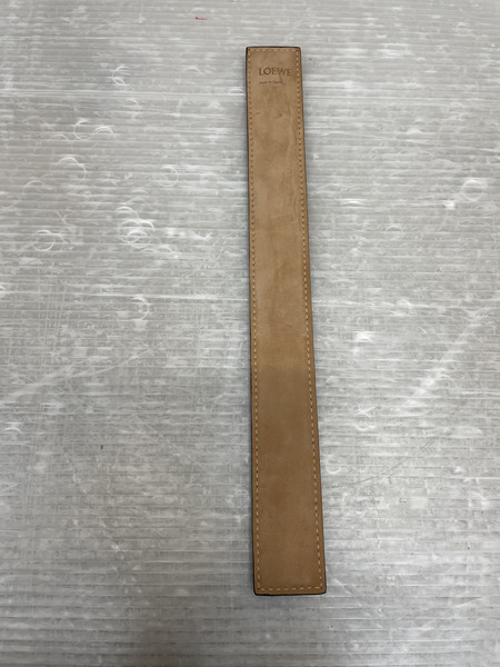 LOEWE アナグラム レザースラップブレスレット 茶