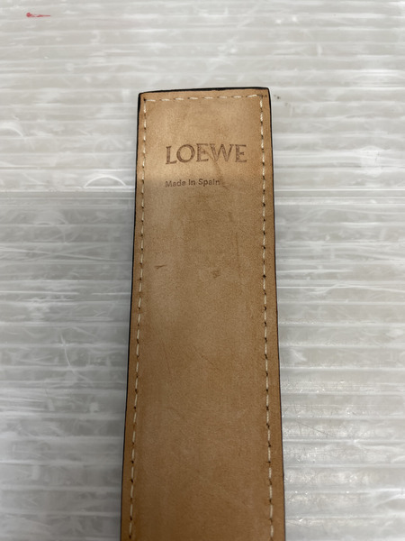 LOEWE アナグラム レザースラップブレスレット 茶