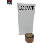 LOEWE アナグラム レザースラップブレスレット 茶