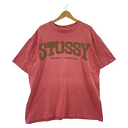 OLD STUSSY/80s/黒タグ/BURLY THREADS/両面プリントTee/XL