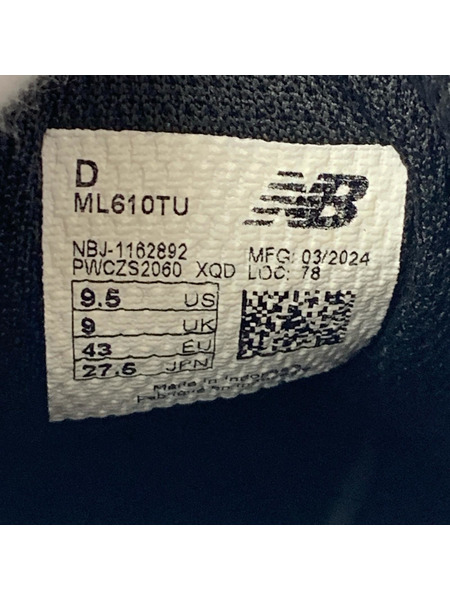 NEW BALANCE スニーカー ML610TU 27.5cm BLACK