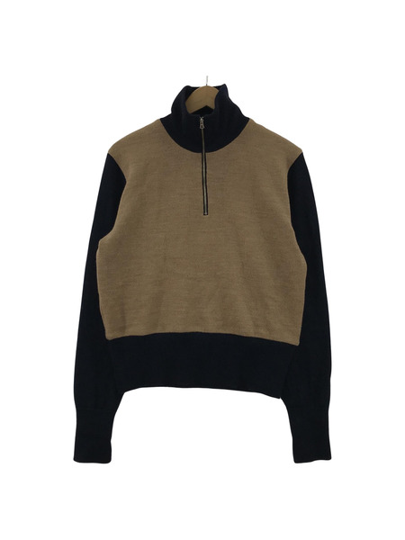 Butcher Products Half zip knit ハーフジップニットセーター 紺ベージュ 40