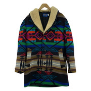 PENDLETON USA製 ネイティブ柄ボアカラーウールコート (40)