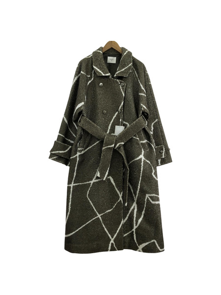 AMERI Little Flare LINE Art Long COAT M KHA