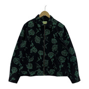 Aries rose print zip jacket 黒 緑 L SPAR70008